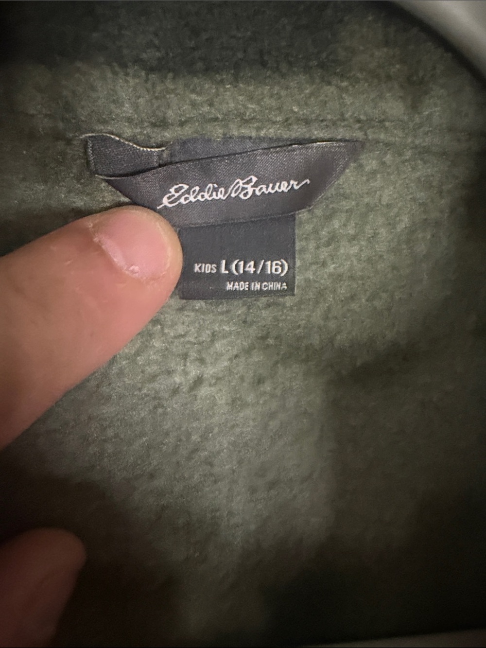 Eddie Bauer Kids Olive Green Fleece Pullover Hoodie - Picture 2 of 7